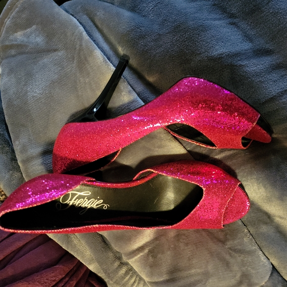 Fergie Pink Sparkly Heels